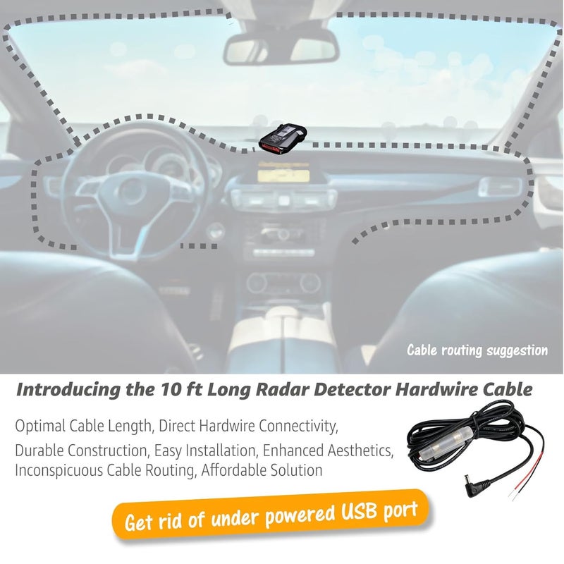 EDOTech 10 Ft Direct HardWire Power Cord Kit for Cobra Radar Laser Detector - Image 4